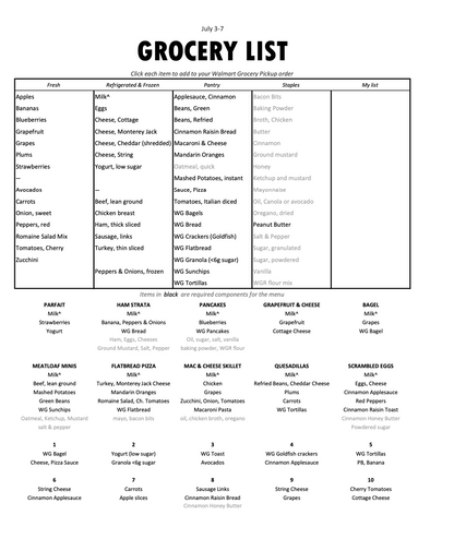 Weekly Meal Plan E-Delivery